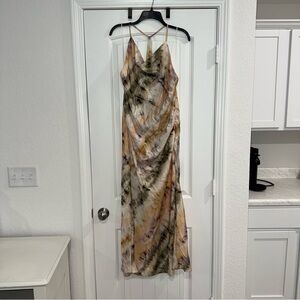 Zara Multicolor Strappy Open Back Maxi Dress